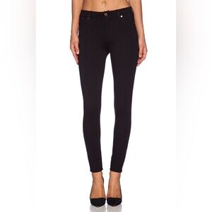 7 For All Mankind High Waisted Skinny Black Double Knit • 26